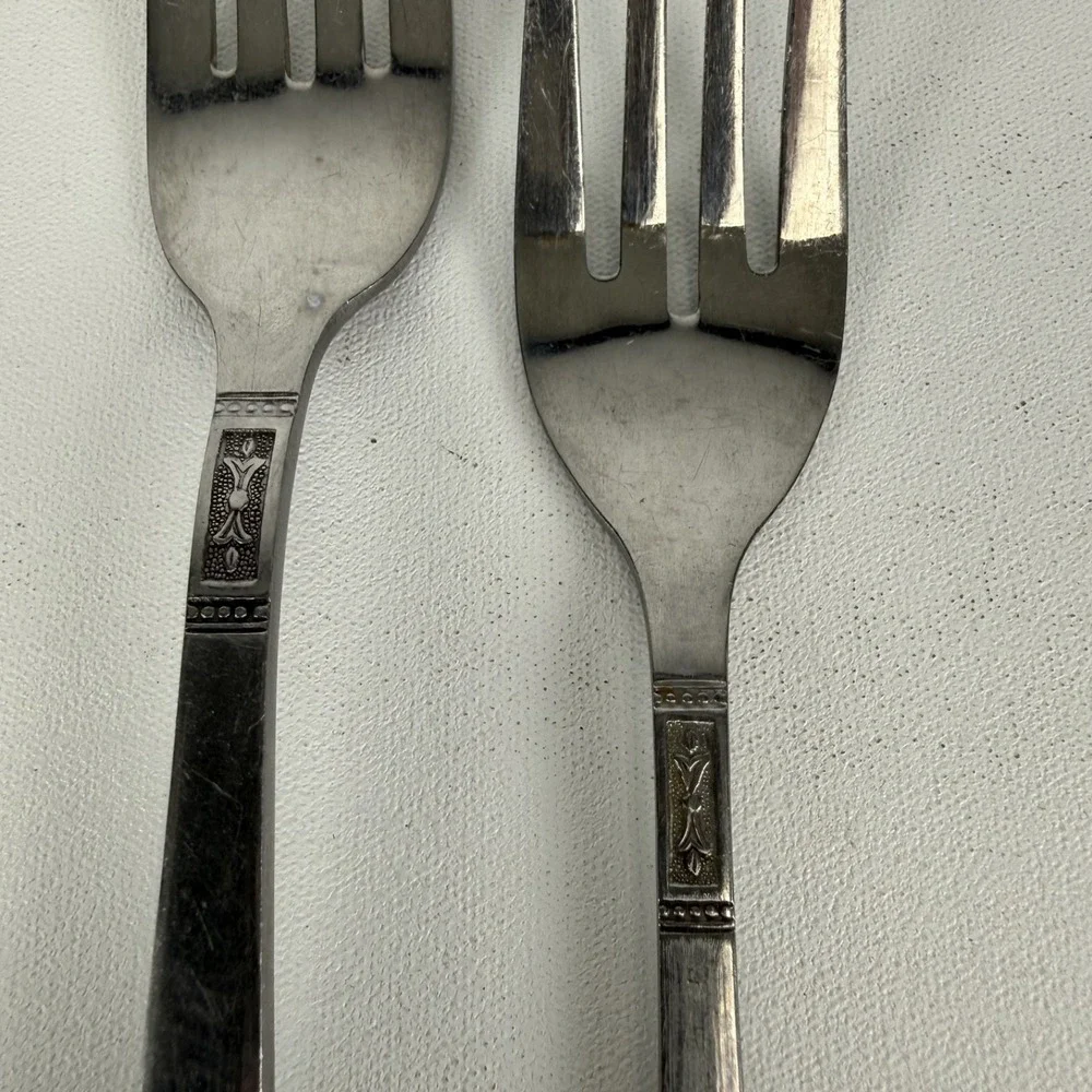 Imperial International CORTINA Stainless Glossy Black Accent FORK‎ LOT OF 2